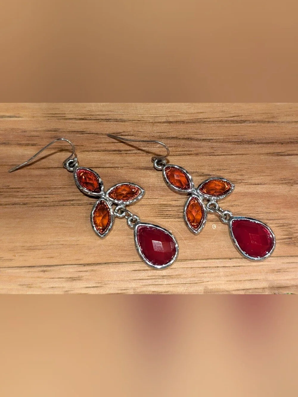 Multi Colored Crystal Teardrop Bracelet — With Matched Earrings